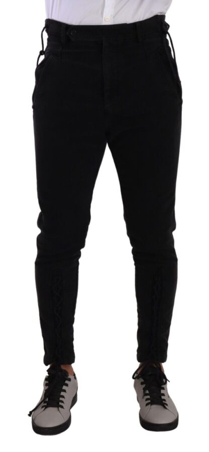 Dolce & Gabbana - Elegant High Waist Velvet Skinny Pants