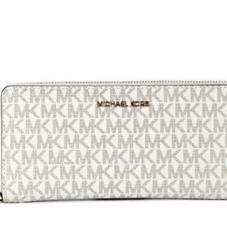 Michael Kors - Jet Set Travel Large Black Leather Silver Continental Wrist Wallet