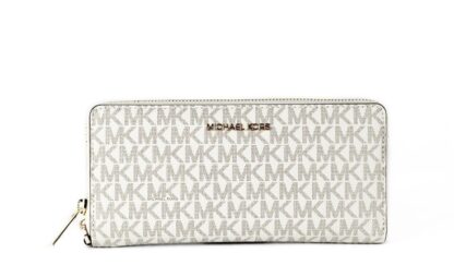 Michael Kors - Jet Set Travel Large Vanilla Signature Continental Wristlet Wallet