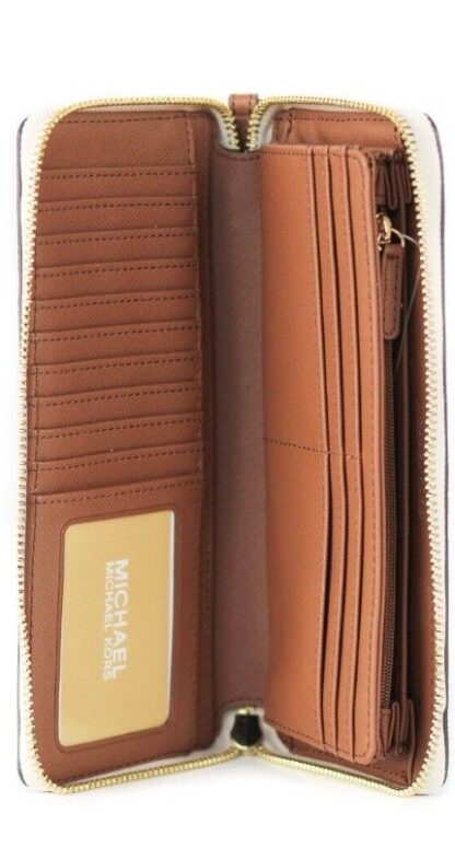 Michael Kors - Jet Set Travel Large Vanilla Signature Continental Wristlet Wallet