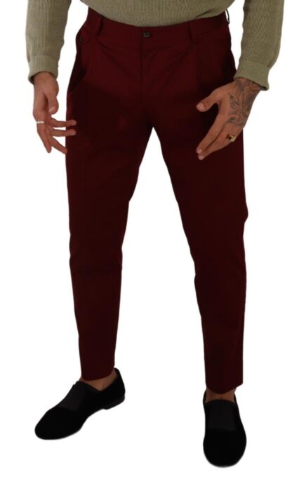 Dolce & Gabbana - Elegant Dark Red Dress Chinos for Men