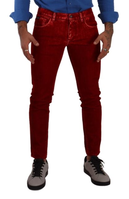 Dolce & Gabbana - Ravishing Red Slim Fit Designer Jeans