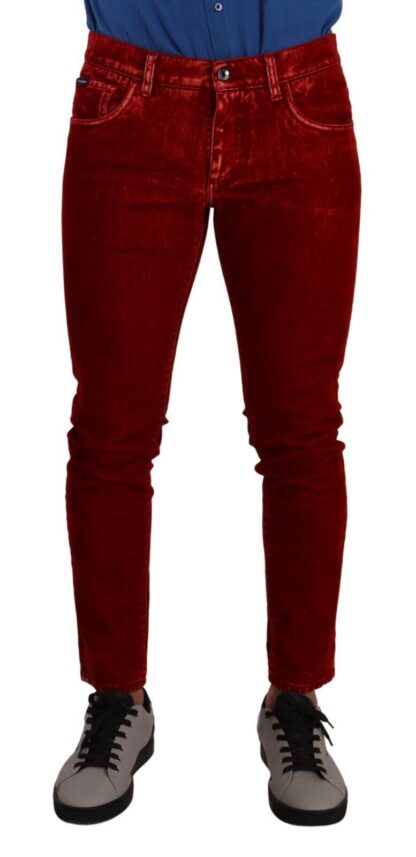 Dolce & Gabbana - Ravishing Red Slim Fit Designer Jeans