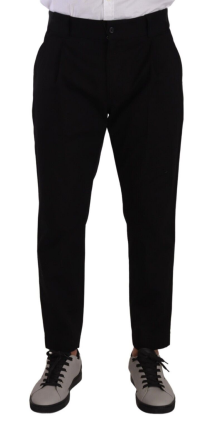 Dolce & Gabbana - Elegant Tapered Black Cotton Chinos