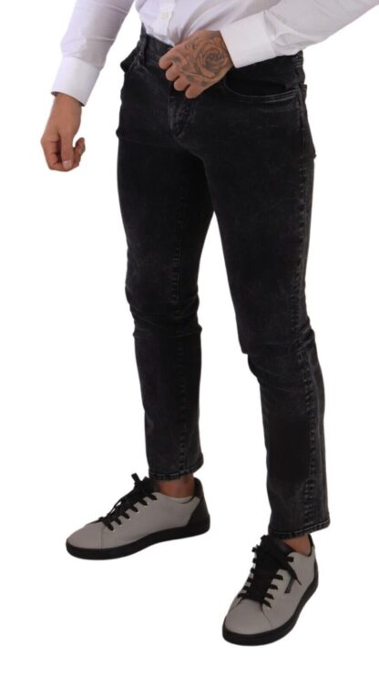 Dolce & Gabbana - Sleek Slim-Fit Designer Jeans in Black Gray