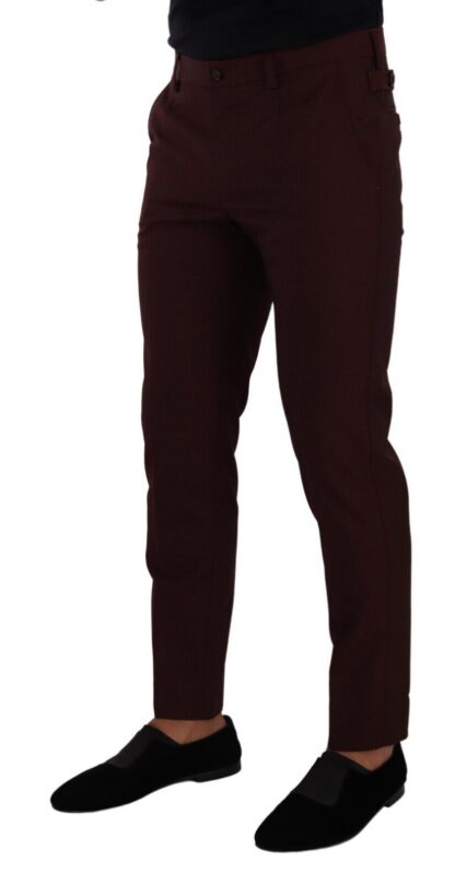 Dolce & Gabbana - Maroon Slim Fit Dress Pants