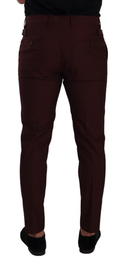 Dolce & Gabbana - Maroon Slim Fit Dress Pants