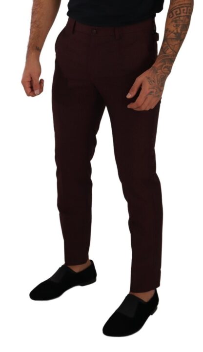 Dolce & Gabbana - Maroon Slim Fit Dress Pants