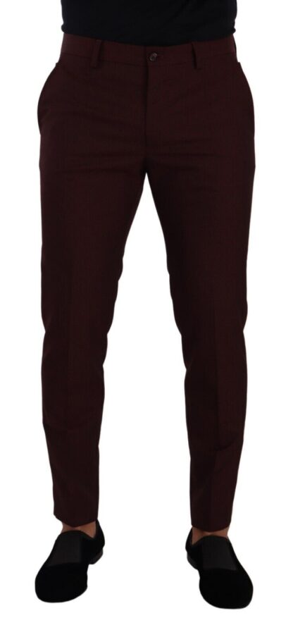 Dolce & Gabbana - Maroon Slim Fit Dress Pants