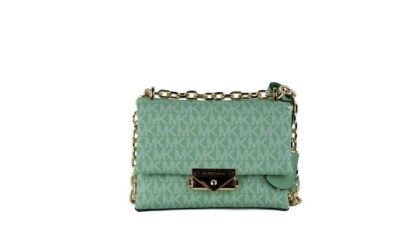 Michael Kors - Cece Small Sea Green Signature PVC Convertible Flap Crossbody Bag