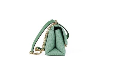 Michael Kors - Cece Small Sea Green Signature PVC Convertible Flap Crossbody Bag