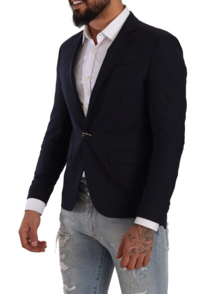 Domenico Tagliente - Elegant Slim Fit Dark Blue Blazer