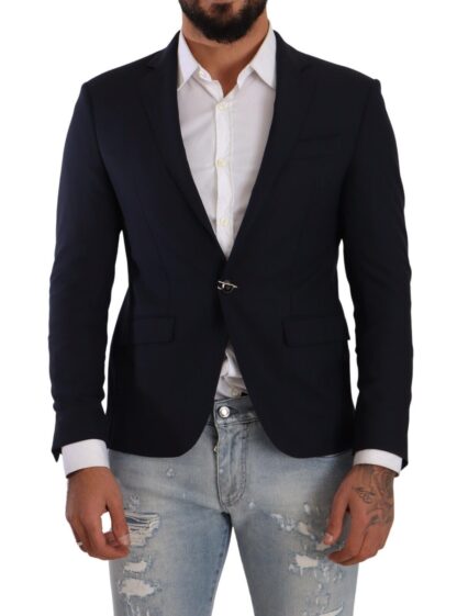 Domenico Tagliente - Elegant Slim Fit Dark Blue Blazer