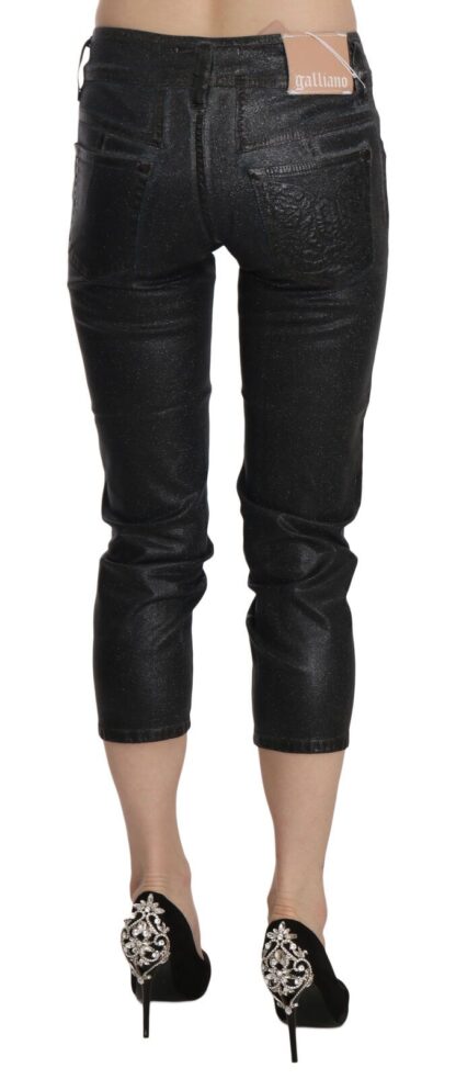 John Galliano - Chic Black Mid Waist Cropped Jeans