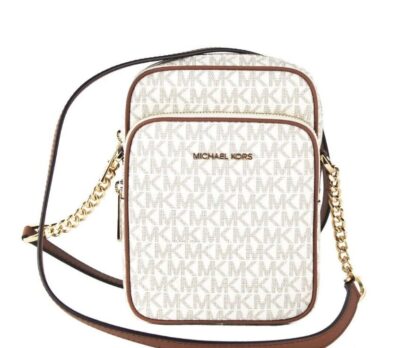 Michael Kors - Jet Set Medium Vanilla PVC North South Chain Crossbody Handbag