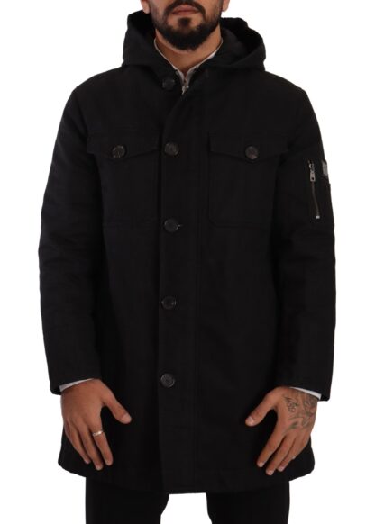 Dolce & Gabbana - Elegant Black Parka Hooded Jacket