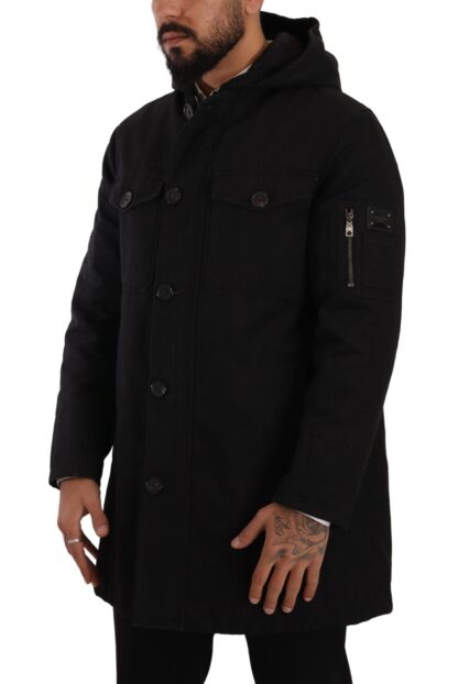 Dolce & Gabbana - Elegant Black Parka Hooded Jacket