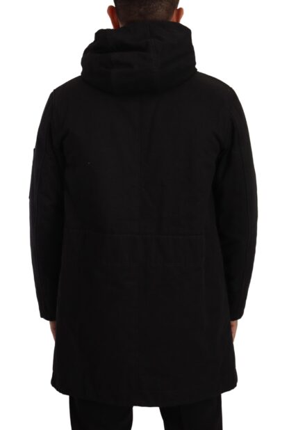 Dolce & Gabbana - Elegant Black Parka Hooded Jacket