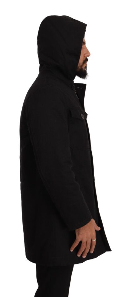 Dolce & Gabbana - Elegant Black Parka Hooded Jacket