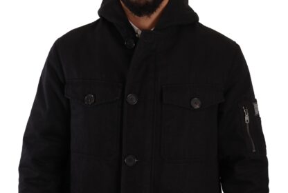 Dolce & Gabbana - Elegant Black Parka Hooded Jacket