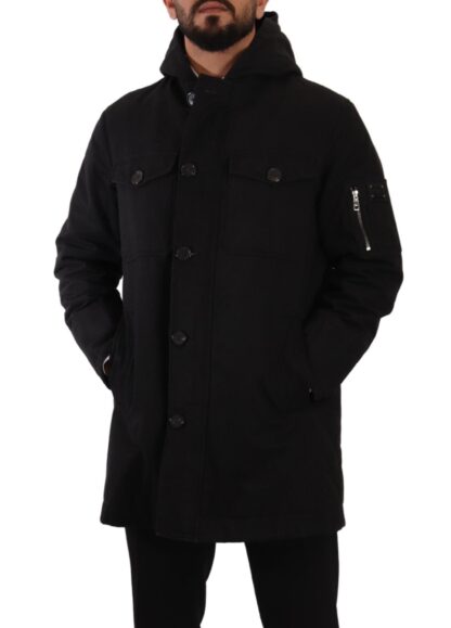 Dolce & Gabbana - Elegant Black Parka Hooded Jacket