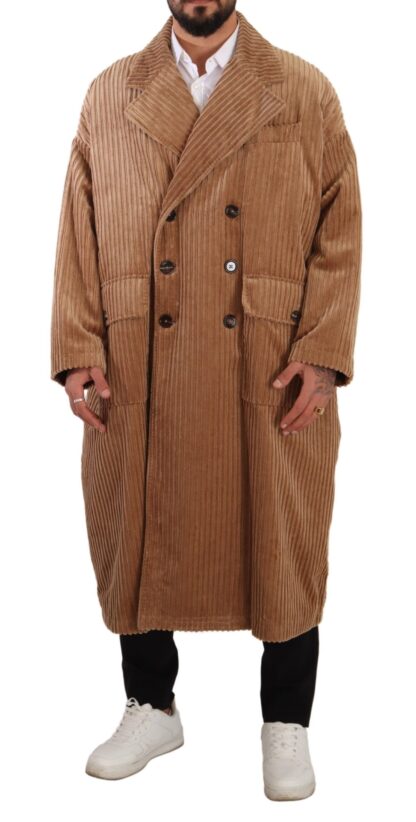 Dolce & Gabbana - Elegant Beige Cotton Overcoat for Men