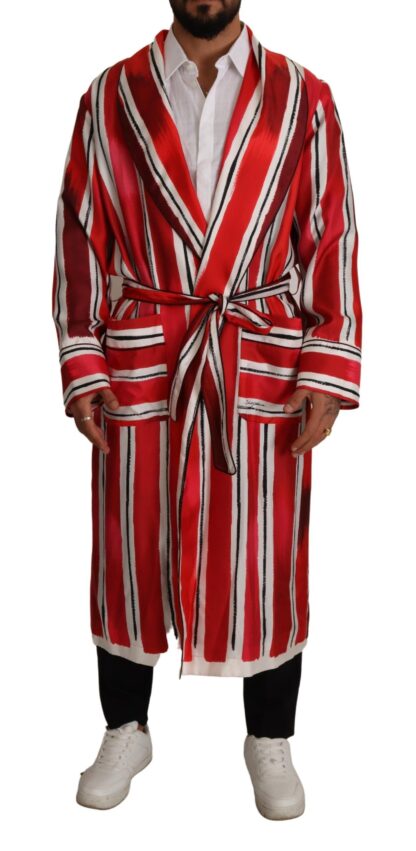 Dolce & Gabbana - Chic Striped Silk Sleepwear Robe