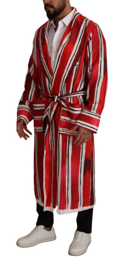 Dolce & Gabbana - Chic Striped Silk Sleepwear Robe