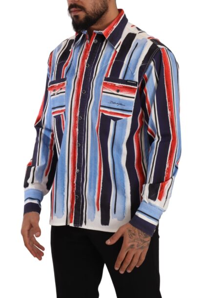 Dolce & Gabbana - Elegant Striped Cotton Shirt with Pockets