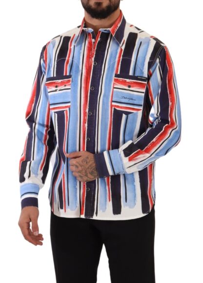 Dolce & Gabbana - Elegant Striped Cotton Shirt with Pockets