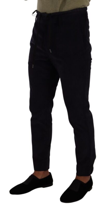 Dolce & Gabbana - Slim Fit Luxe Corduroy Pants in Dark Blue