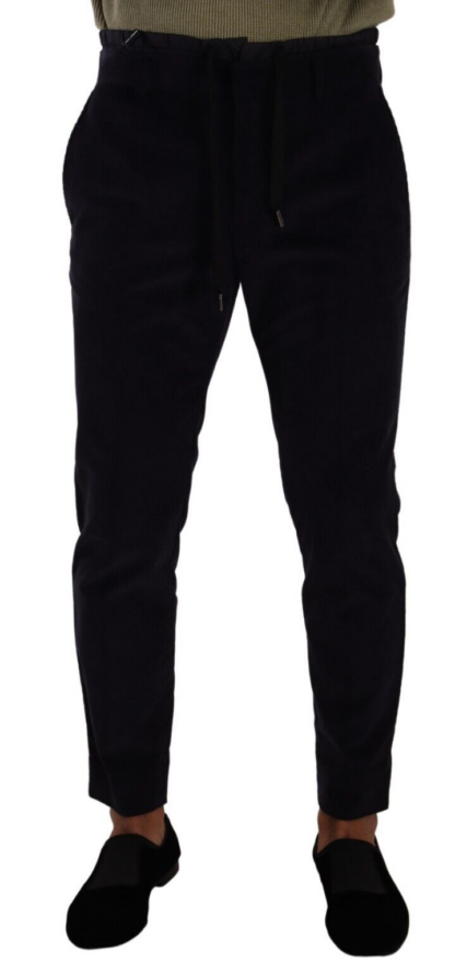 Dolce & Gabbana - Slim Fit Luxe Corduroy Pants in Dark Blue