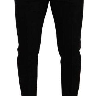 Dolce & Gabbana - Elegant Slim Fit Dress Pants in Black Brocade