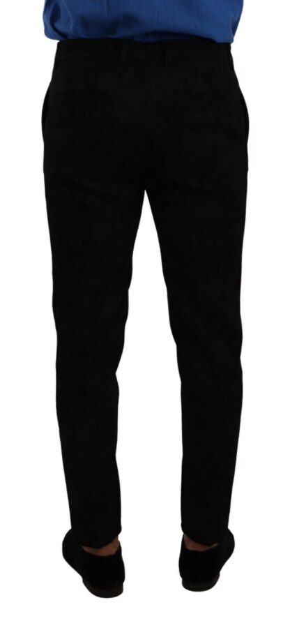 Dolce & Gabbana - Elegant Slim Fit Dress Pants in Black Brocade