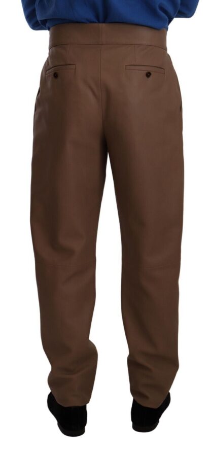 Dolce & Gabbana - Elegant Tapered High Waist Leather Pants