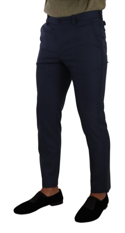 Dolce & Gabbana - Elegant Dark Blue Slim-Fit Dress Pants