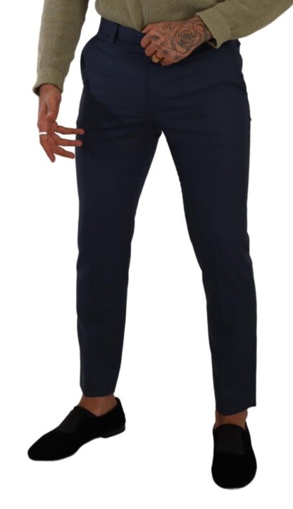 Dolce & Gabbana - Elegant Dark Blue Slim-Fit Dress Pants