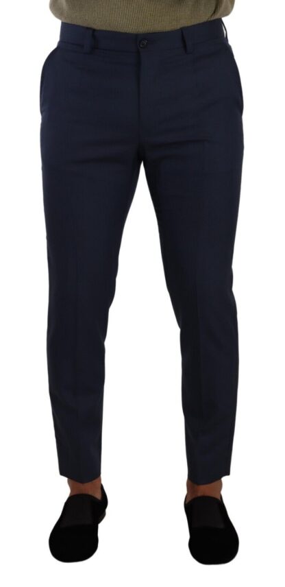 Dolce & Gabbana - Elegant Dark Blue Slim-Fit Dress Pants