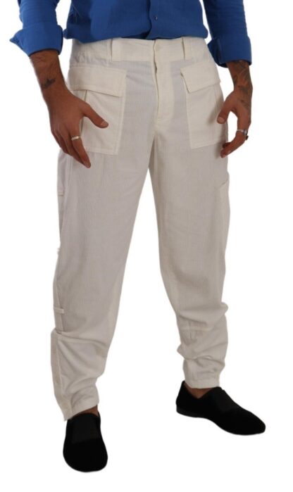 Dolce & Gabbana - Elegant Off White Cargo Pants - Regular Fit