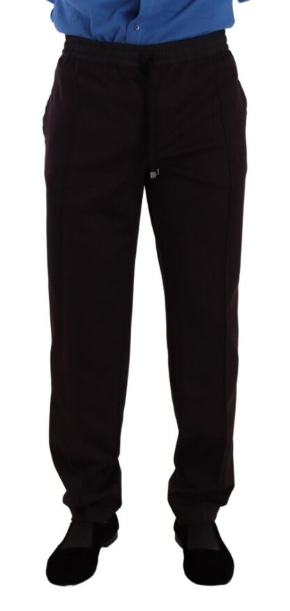 Dolce & Gabbana - Elegant Burgundy Cotton Joggers