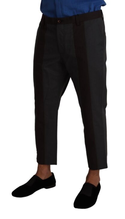 Dolce & Gabbana - Elegant Cropped Pants in Gray and Bordeaux Hues