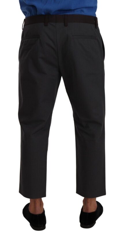 Dolce & Gabbana - Elegant Cropped Pants in Gray and Bordeaux Hues