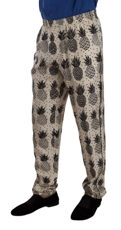 Dolce & Gabbana - Elegant Silk Lounge Pants with Pineapple Print