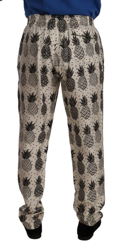 Dolce & Gabbana - Elegant Silk Lounge Pants with Pineapple Print