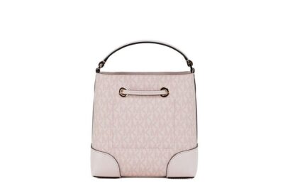 Michael Kors - Mercer Small Dark Powder Blush PVC Bucket Crossbody Handbag Purse Pink