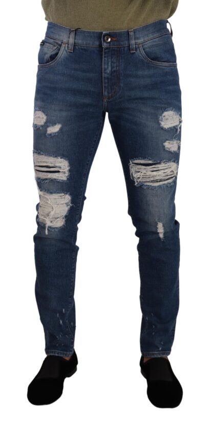 Dolce & Gabbana - Elegant Distressed Slim Fit Denim Jeans