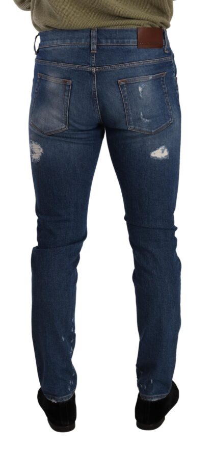 Dolce & Gabbana - Elegant Distressed Slim Fit Denim Jeans