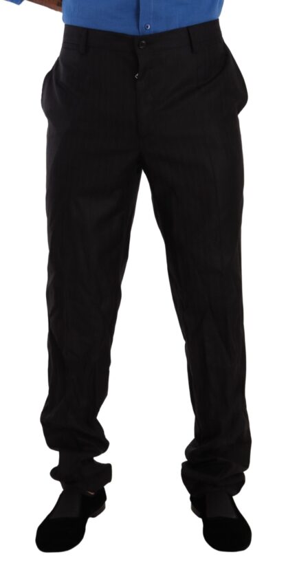 Dolce & Gabbana - Elegant Striped Wool-Silk Dress Pants