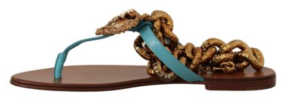 Dolce & Gabbana - Chic Gladiator Flats with Heart Devotion Detail