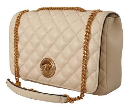 Versace - Elegant White Nappa Leather Shoulder Bag